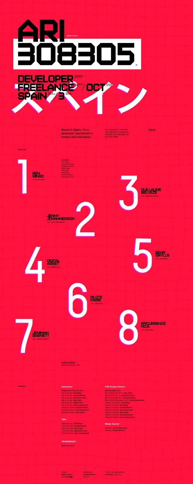 Aristide Benoist Portfolio, brutalist, neo-brutalist, vibrant