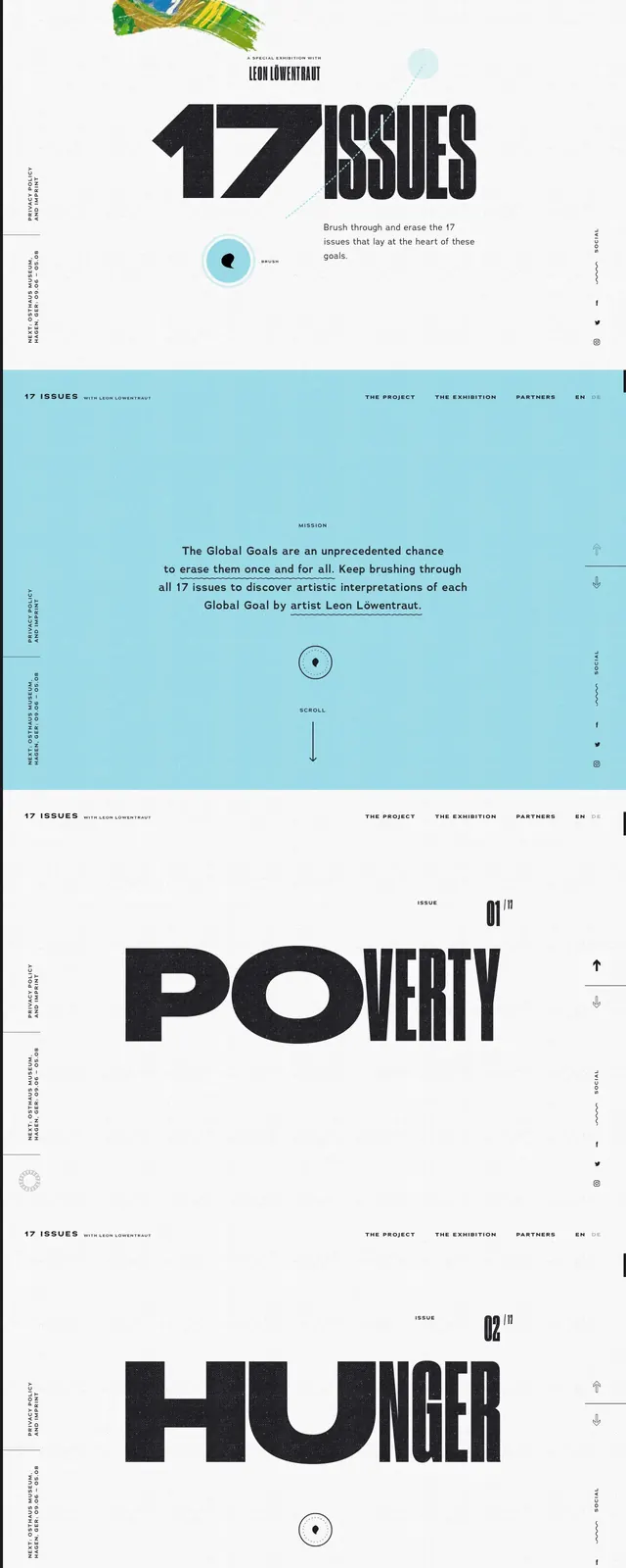 Art4globalgoals Exhibition Page, editorial, minimal, high-contrast