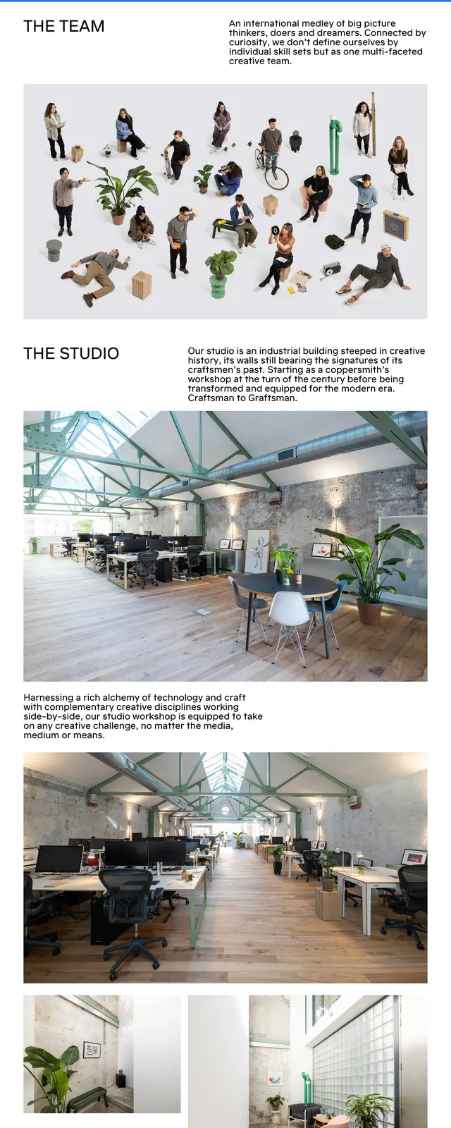 Art&Graft Creative Studio Landing Page, editorial, minimal, light