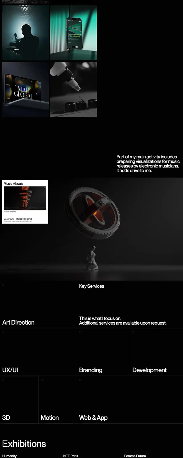 Artemiilebedev Portfolio, dark-mode, minimal, dark