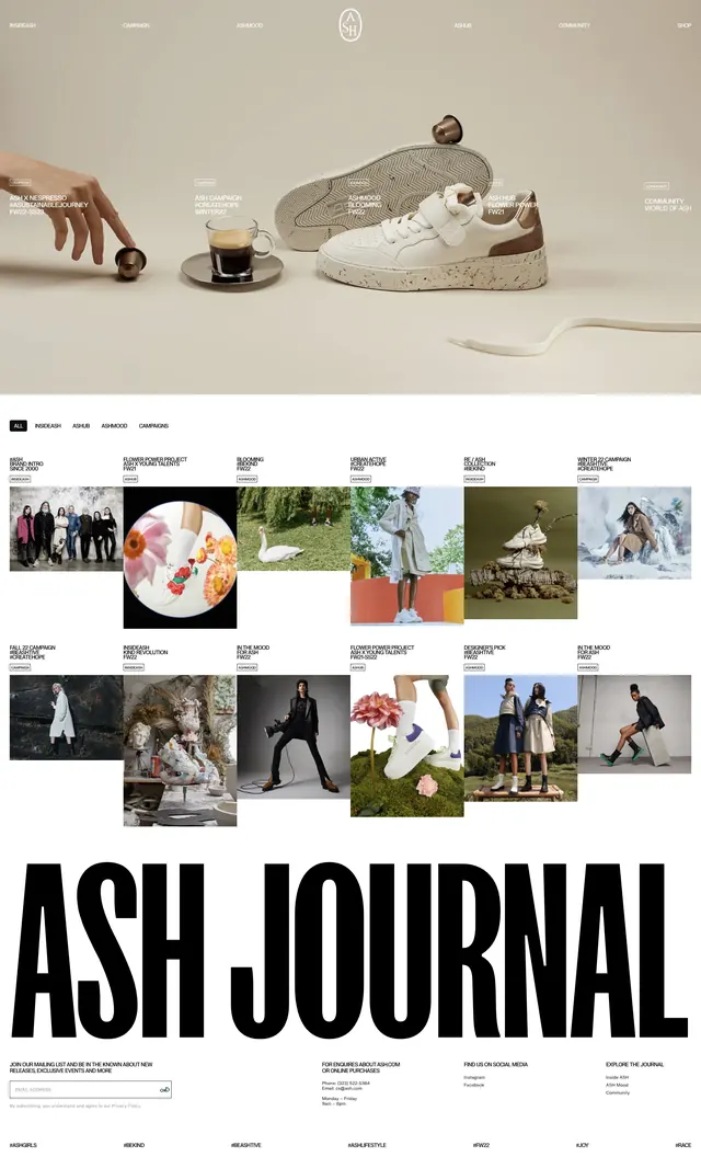 Ash Fashion Editorial Landing Page, editorial, minimal, light