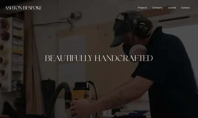 Ashton Bespoke handcrafted hero, minimal, dark-mode, dark