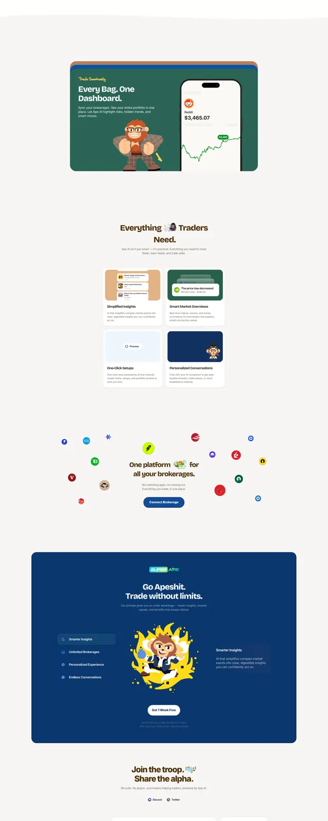 Askape AI Trading Landing Page, playful, 3d-render, vibrant