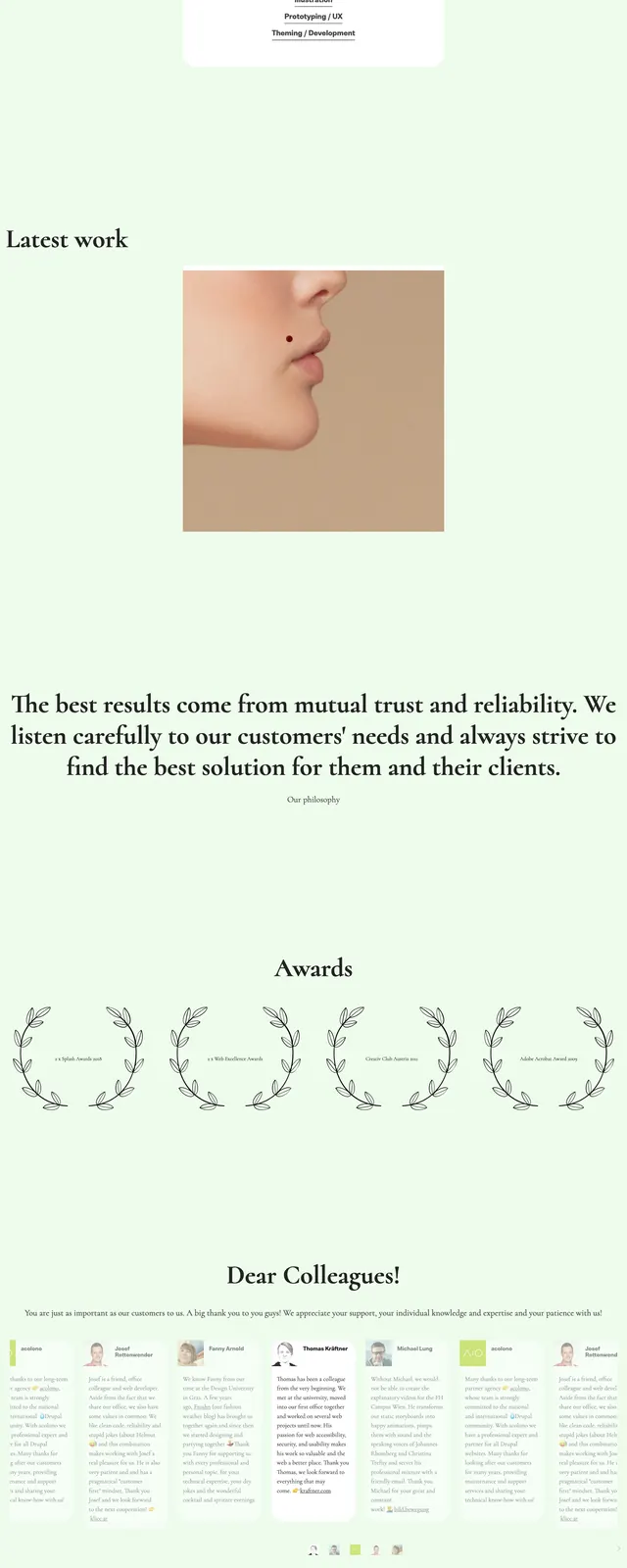 Astundnebel Agency Landing Page, editorial, playful, light