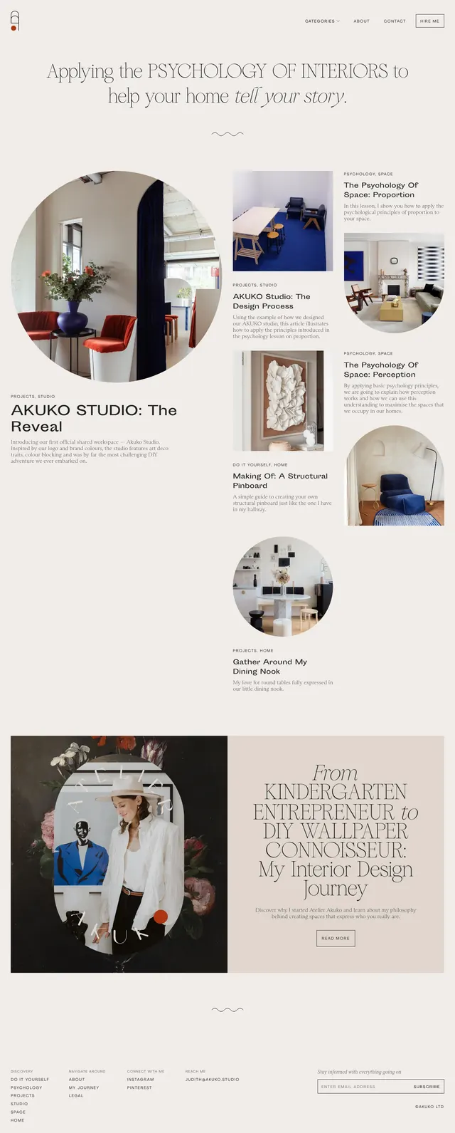 Atelier Akuko Interior Design Portfolio, editorial, minimal, light