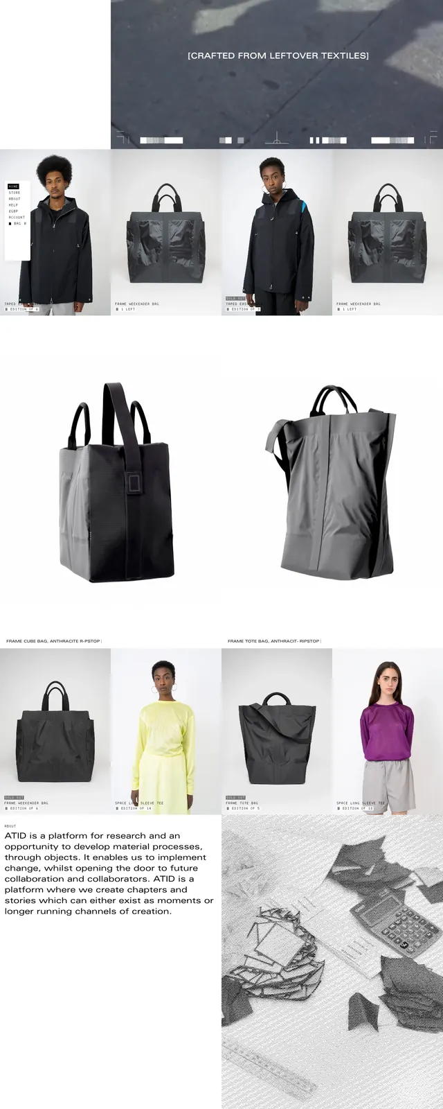 Atid Minimalist Fashion Archive, brutalist, minimal, high-contrast