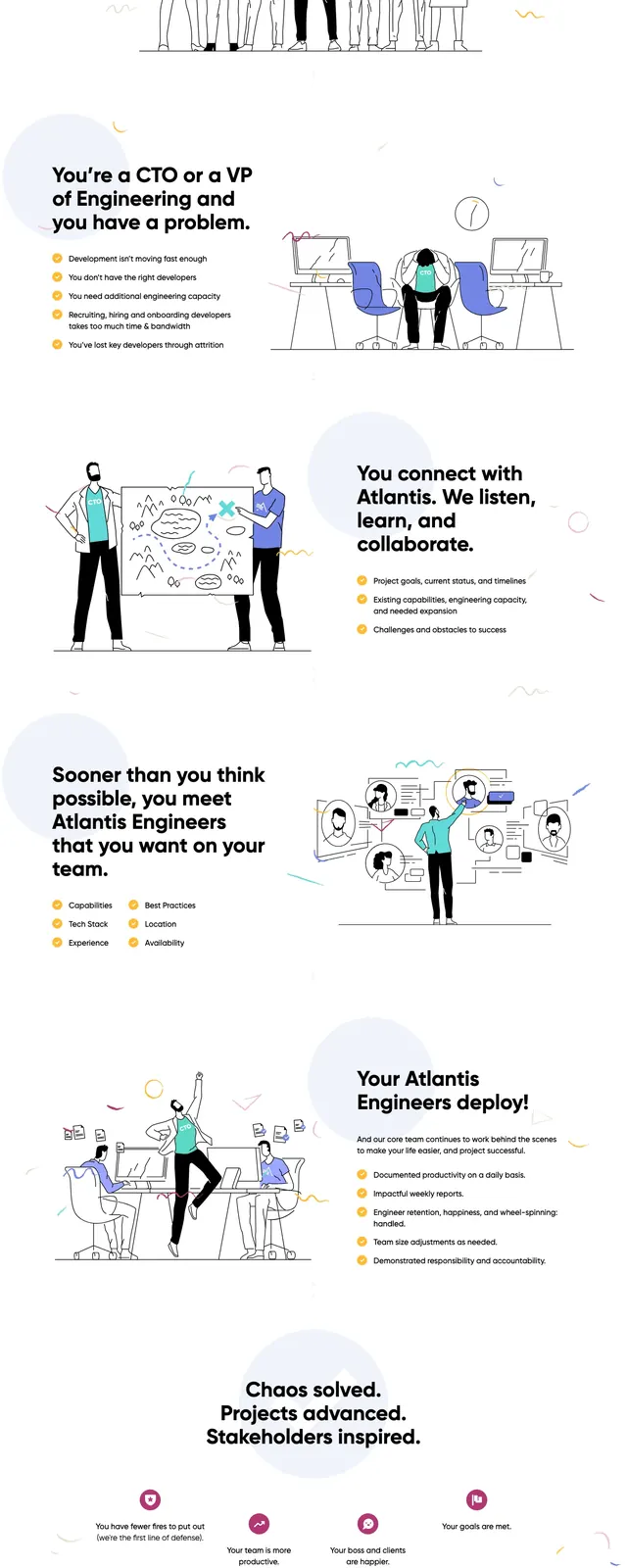 Atlantis Technology Landing Page, corporate-clean, illustrated, light