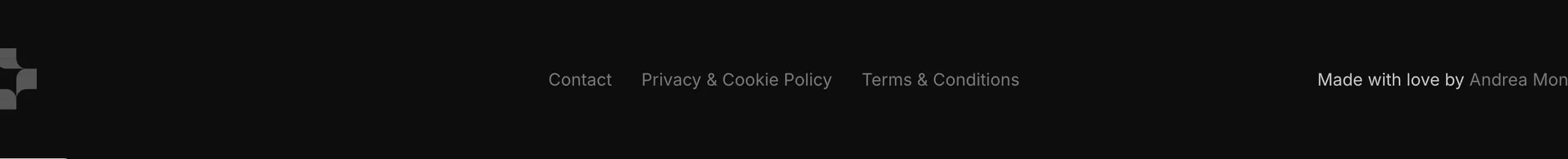 Atomic minimal single-row footer, dark-mode, minimal, dark