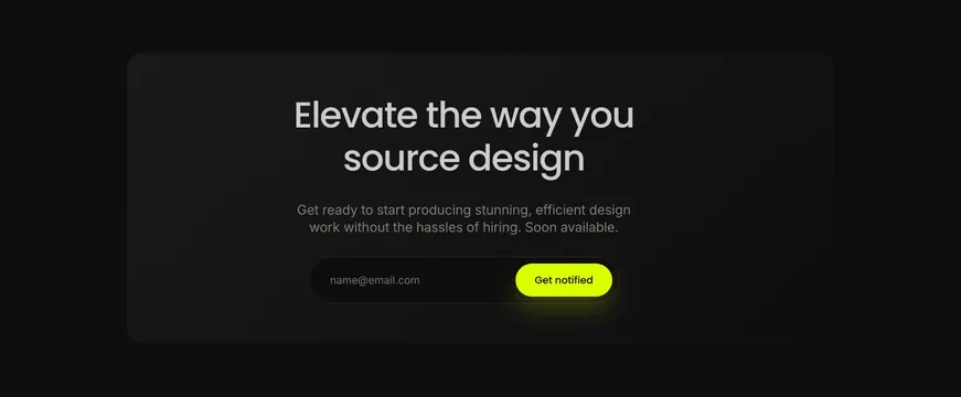 Atomic waitlist subscribe card, dark-mode, minimal, dark