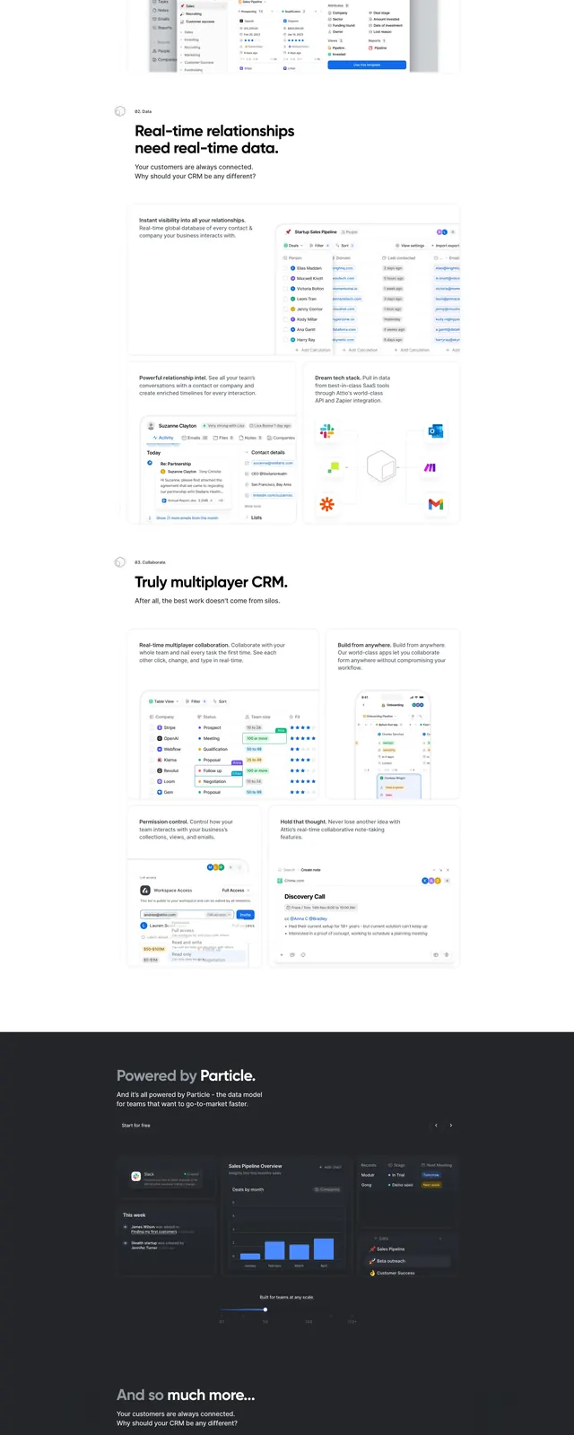 Attio CRM Landing Page, corporate-clean, minimal, light