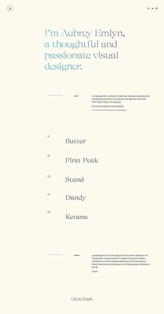 Aubrey Emlyn Portfolio, minimal, editorial, light