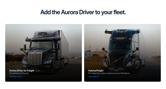 Aurora fleet solution dual product cards, minimal, light-mode, light