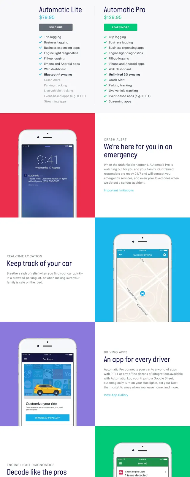 Automatic Pro Landing Page, corporate-clean, minimal, high-contrast
