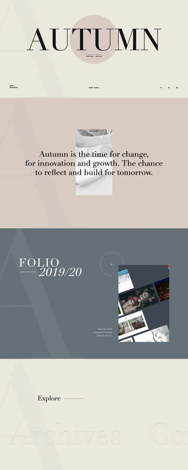 Autumn Agency Portfolio, minimal, editorial, muted
