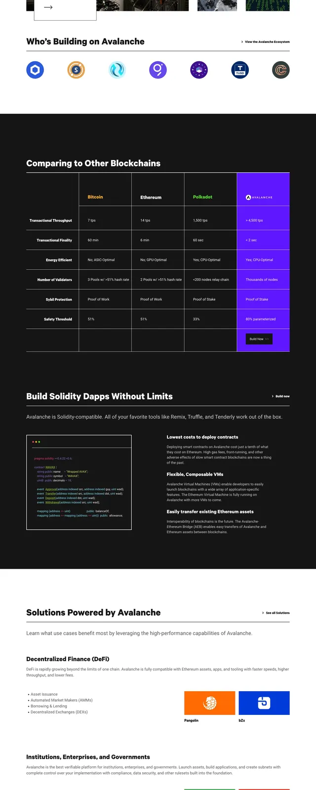 Avax Network Landing Page, corporate-clean, geometric, vibrant