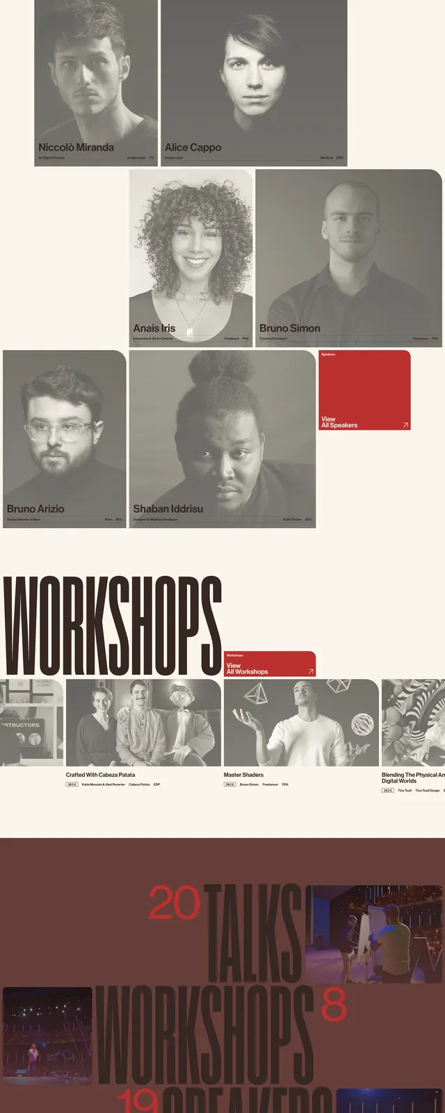 Awwwards Conference Landing Page, neo-brutalist, editorial, high-contrast