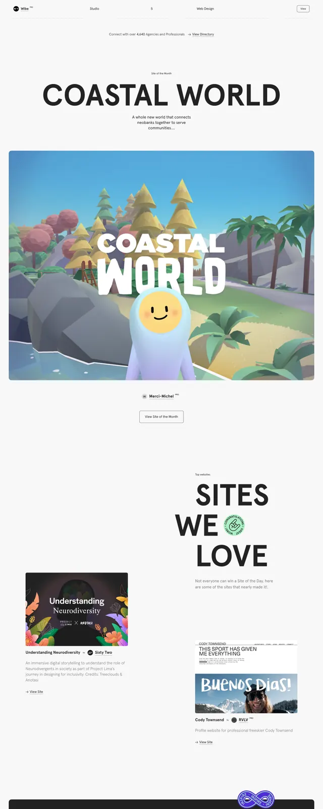 Awwwards Site of the Day Feed, editorial, minimal, light