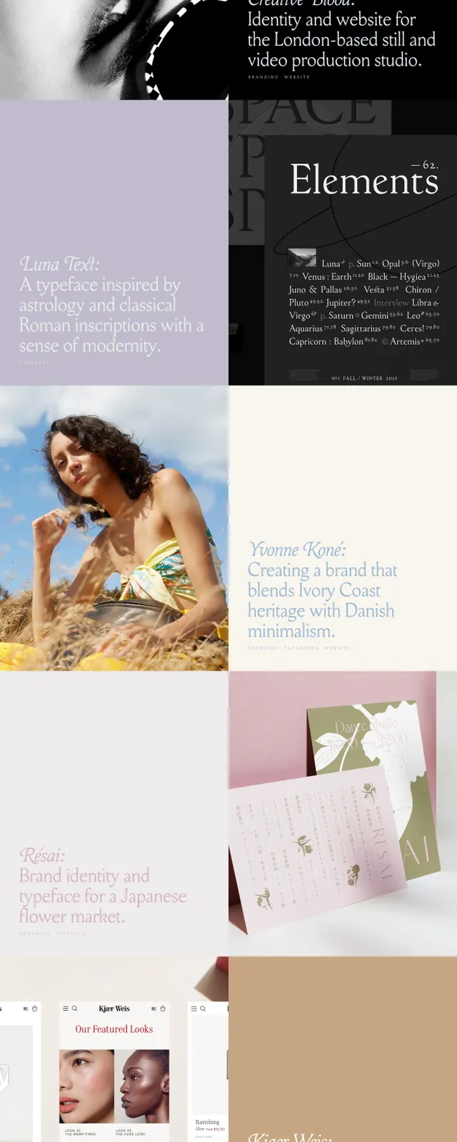 Ayakaito Portfolio Landing Page, editorial, minimal, pastel