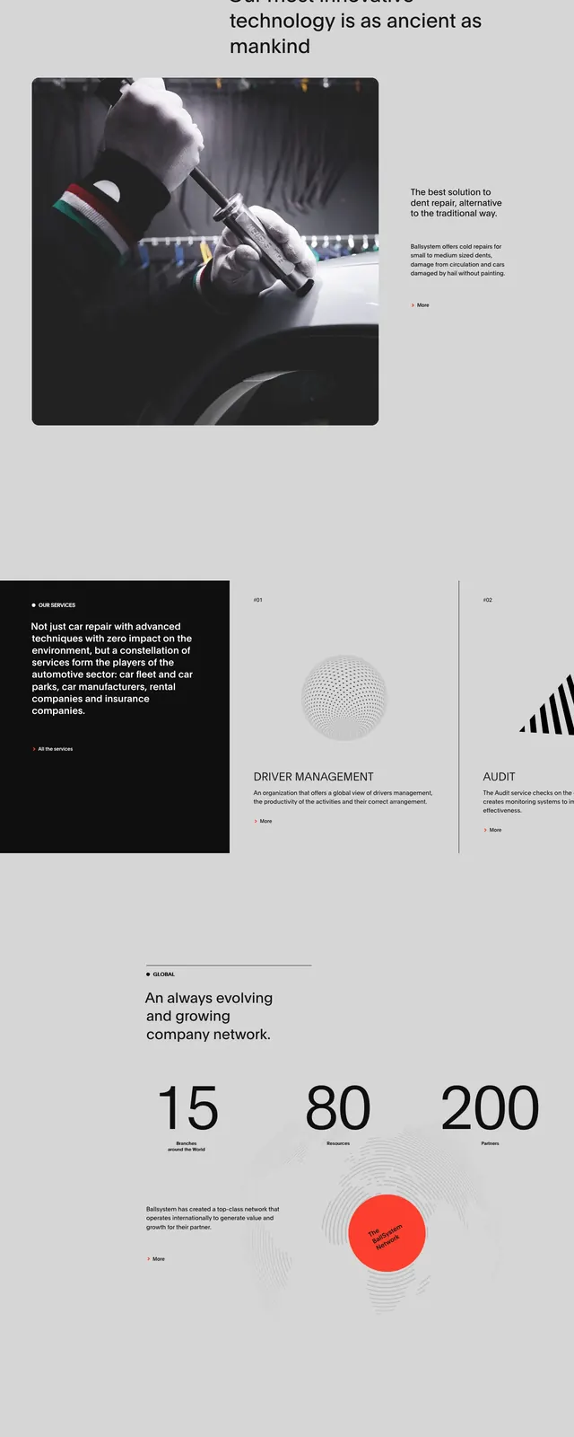 Ballsystem Automotive Services, corporate-clean, minimal, dark