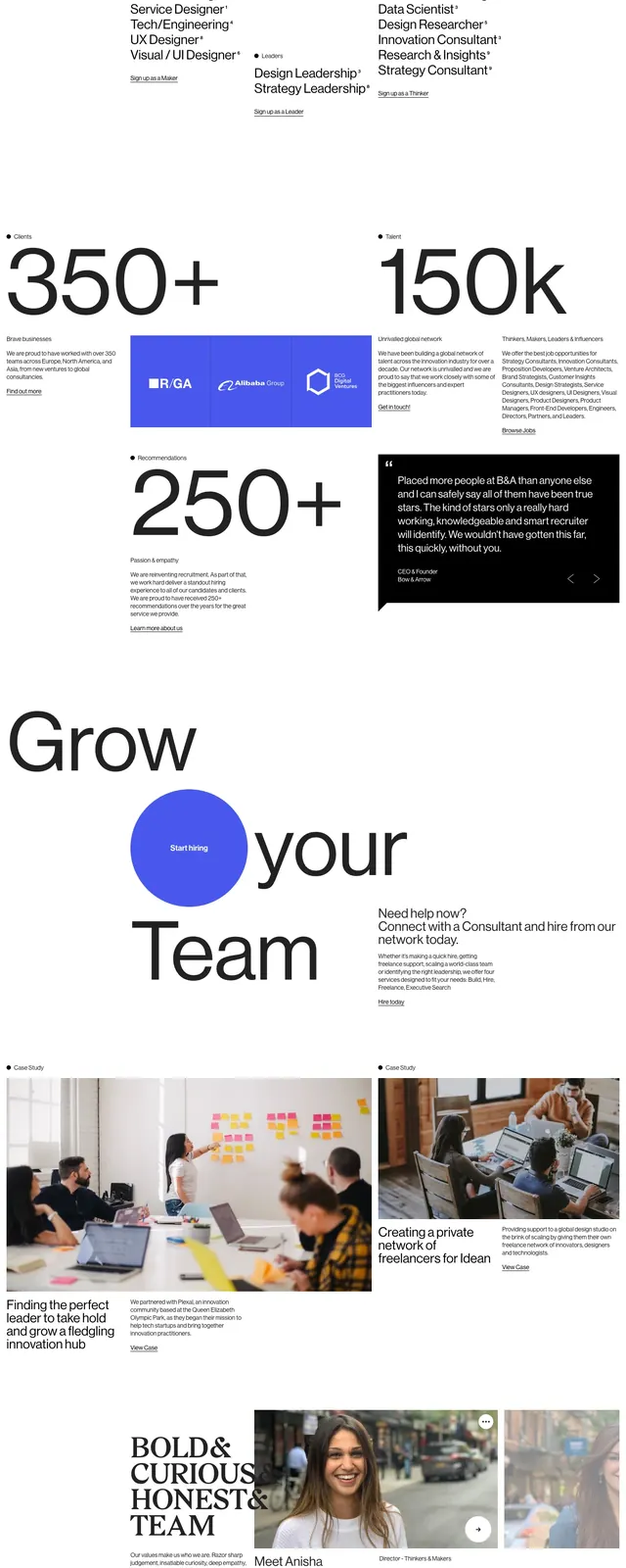 Bamboocrowd Recruitment Landing Page, minimal, editorial, high-contrast