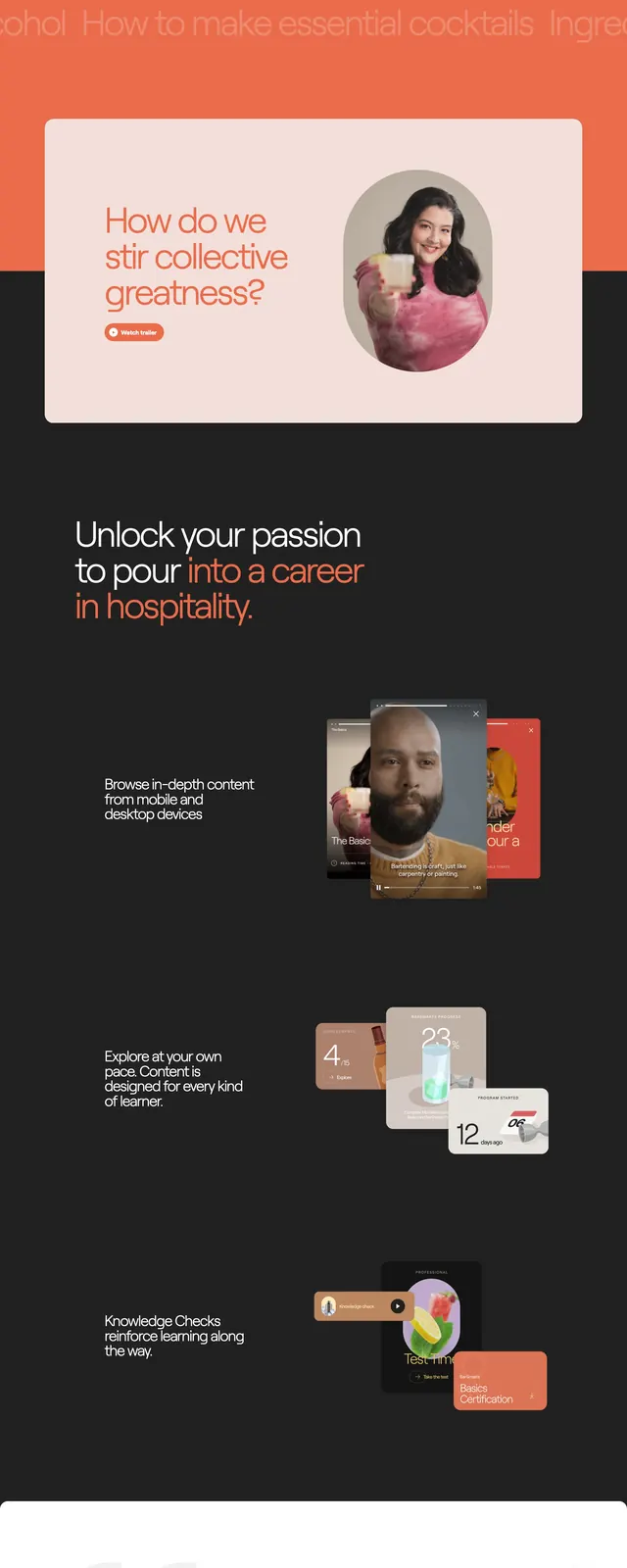 Barsmarts Hospitality Training, corporate-clean, editorial, high-contrast