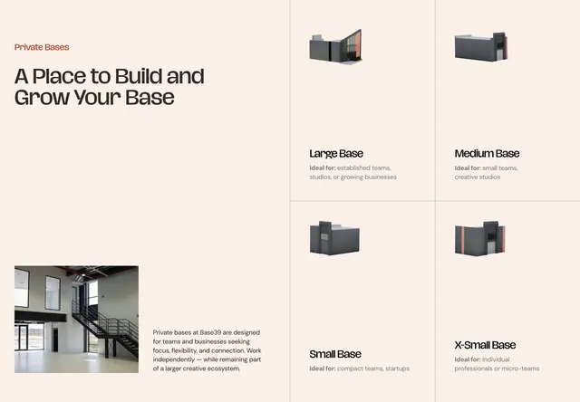 Base39 private bases bento grid, minimal, 3d-render, light