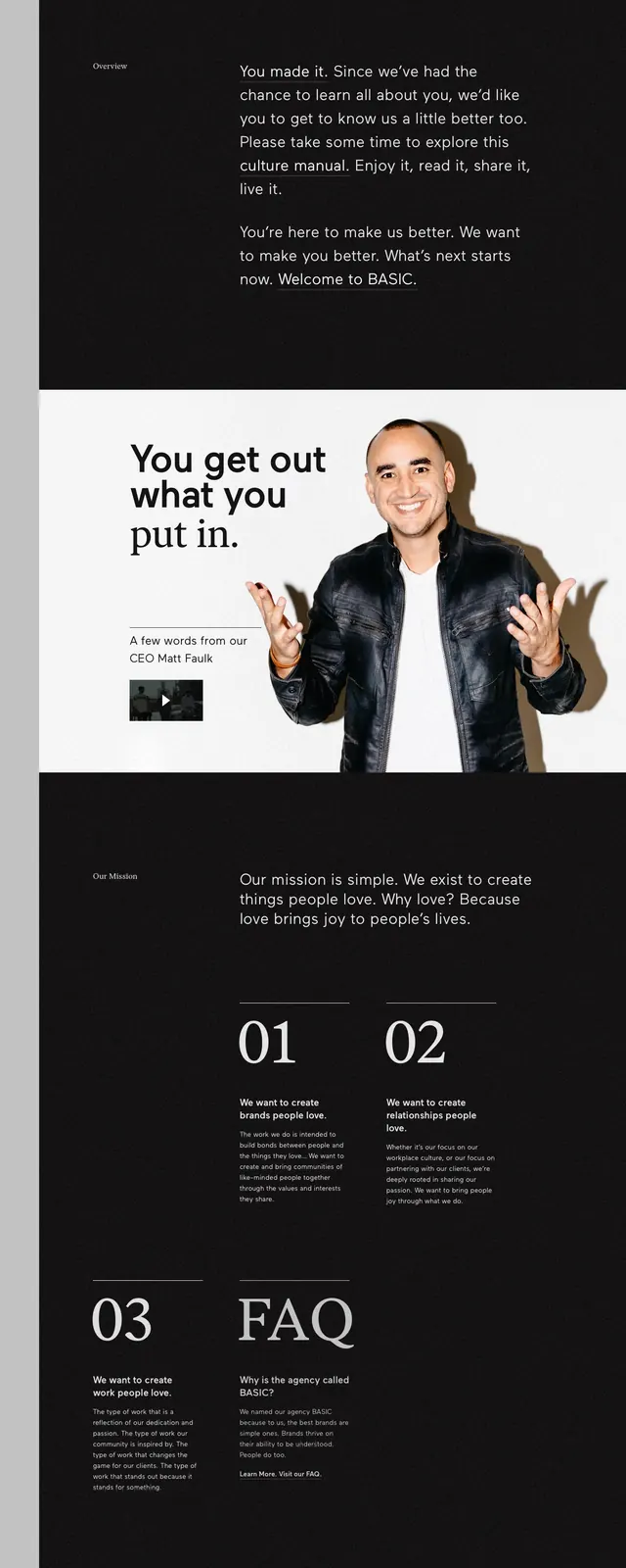 Basic Culture Brand Manual, editorial, minimal, high-contrast