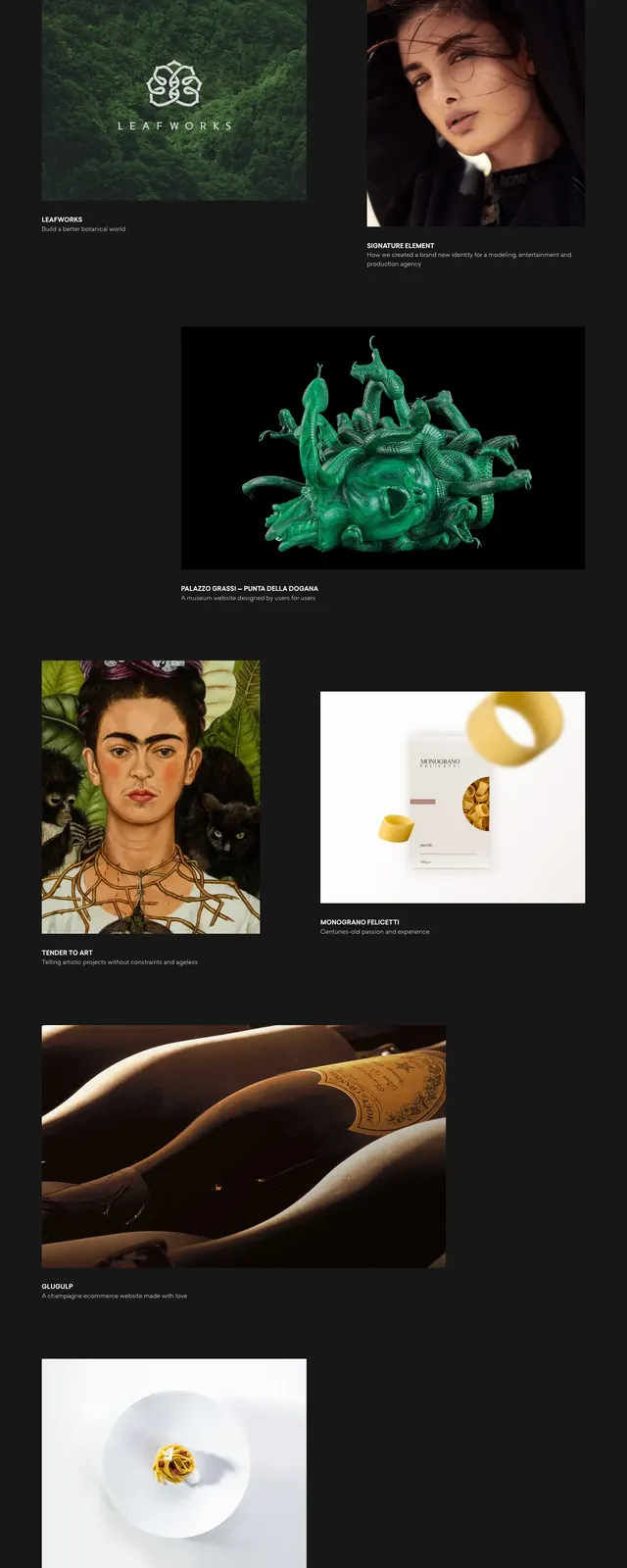 Basilico Agency Portfolio, minimal, editorial, dark