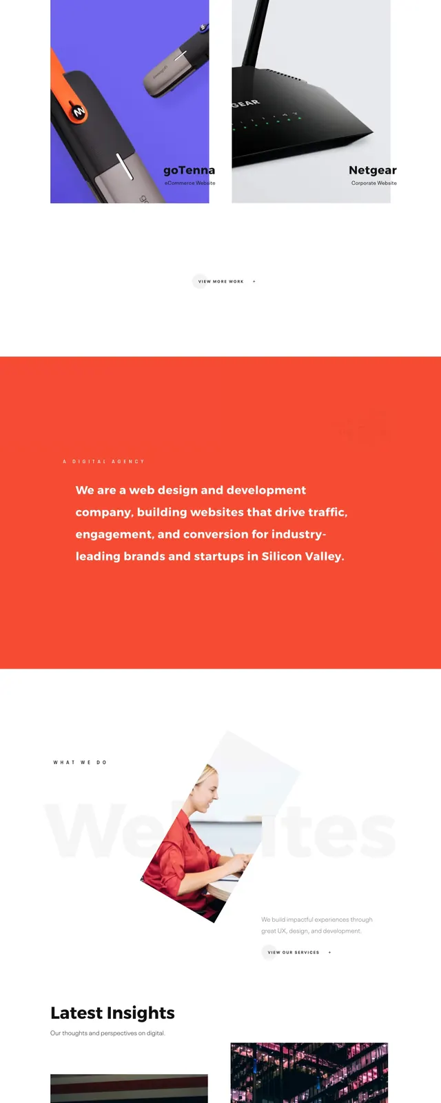 Baunfire Agency Landing Page, minimal, editorial, high-contrast
