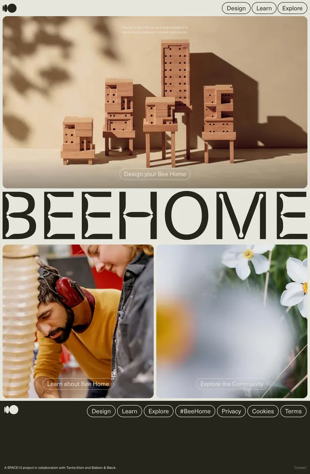 BeeHome editorial hero, editorial, photographic, light