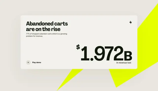 Bolt abandoned cart stat card, minimal, boxed, light
