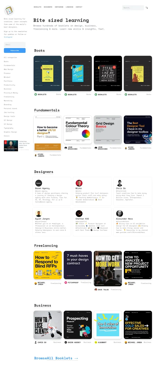 Booklets learning library, minimal, editorial, light