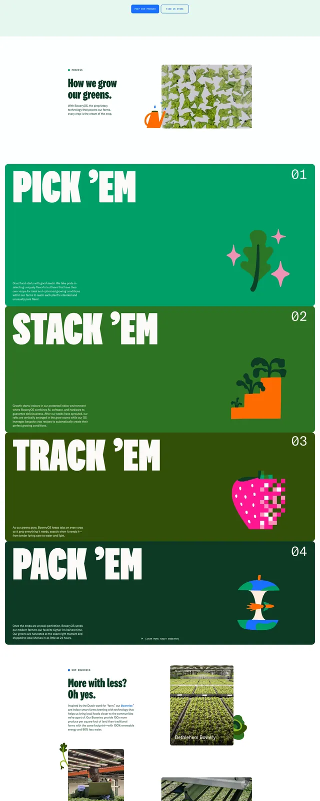 Bold Produce Landing Page, playful, organic, vibrant