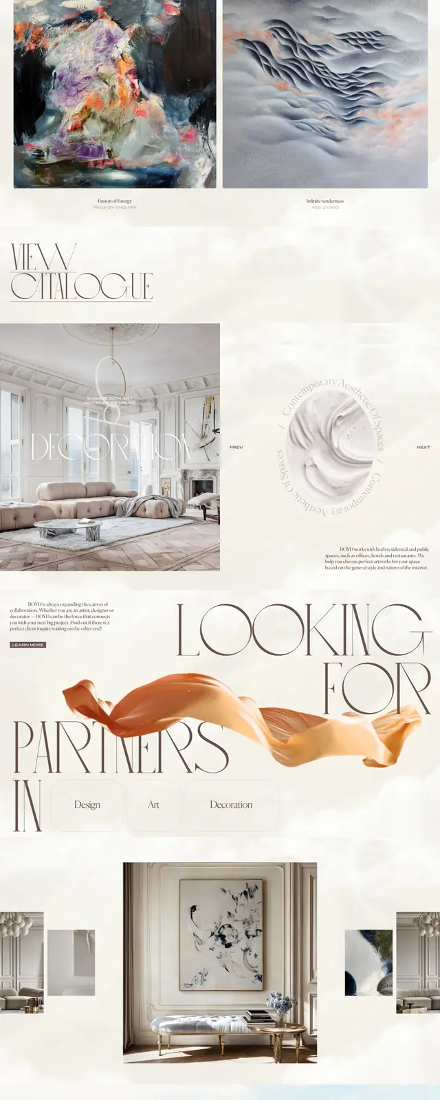 Boyd Art Gallery Hero, luxury, editorial, light