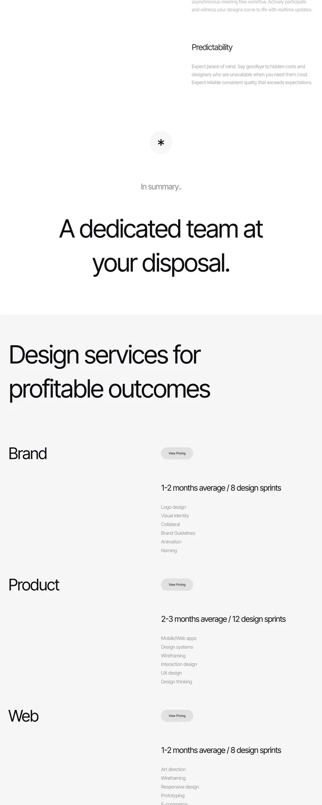 Brandbeet agency landing page, minimal, editorial, light