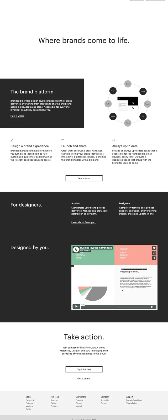 Brandpad Minimal SaaS Landing, minimal, editorial, light