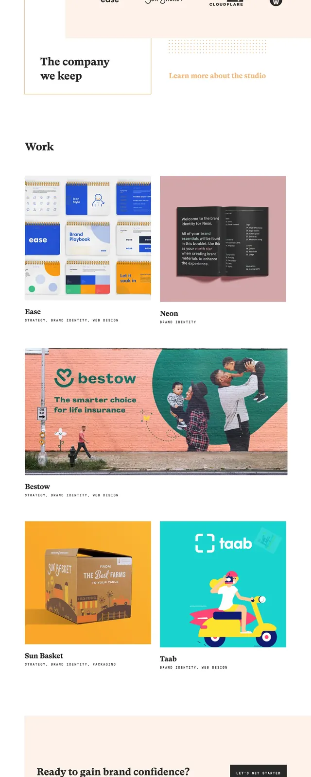 Brasshands Studio Homepage, editorial, minimal, light