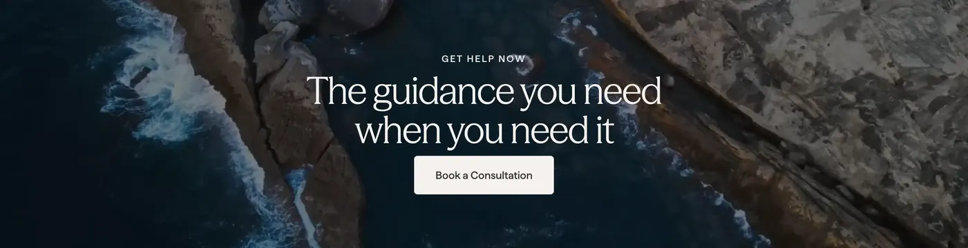 Bright Harbor guidance banner, editorial, minimal, dark