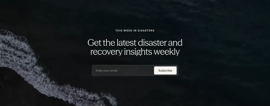 Bright Harbor newsletter CTA, editorial, minimal, dark