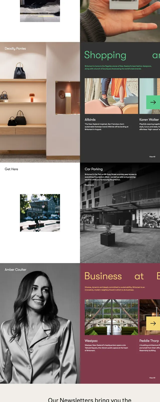 Britomart editorial landing page, editorial, photographic, dark