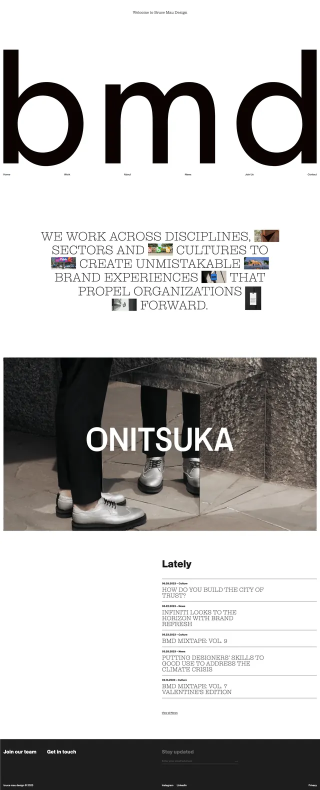 Bruce Mau Editorial Homepage, editorial, minimal, light