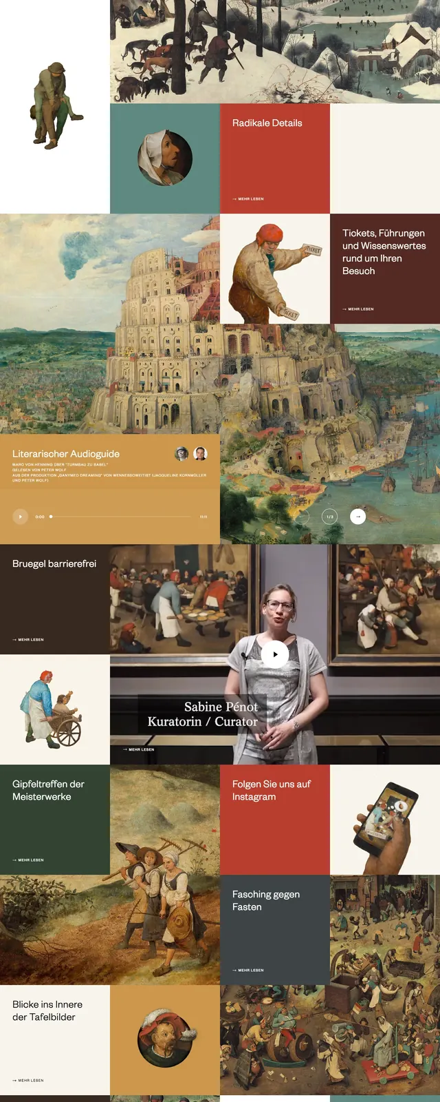 Bruegel Exhibition Hero, editorial, luxury, light