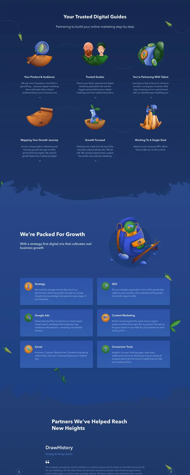 Bud Agency illustrated growth hero, 3d-render, illustrated, light