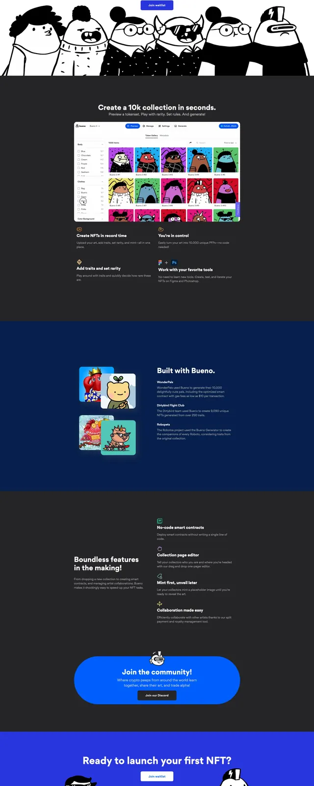Bueno Art Hero, playful, illustrated, dark