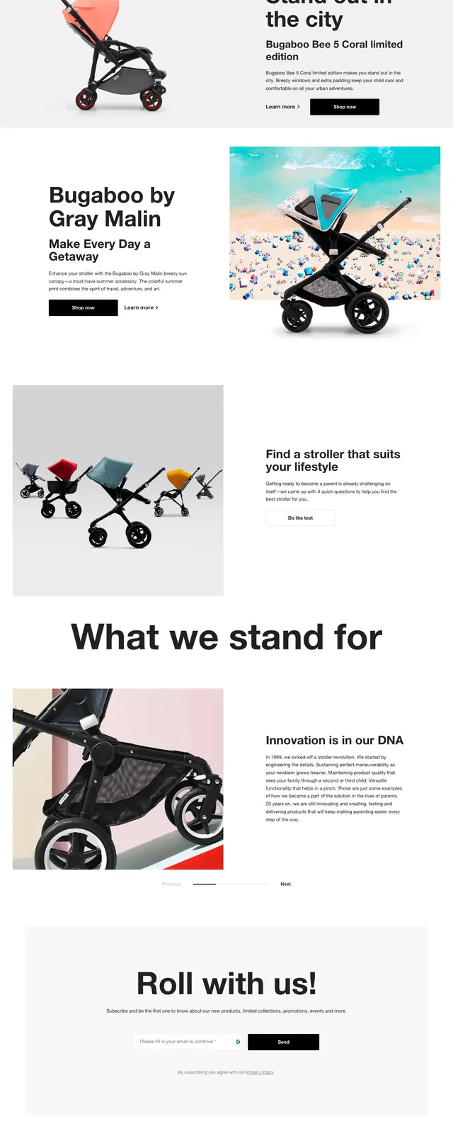 Bugaboo Product Landing, photographic, minimal, light