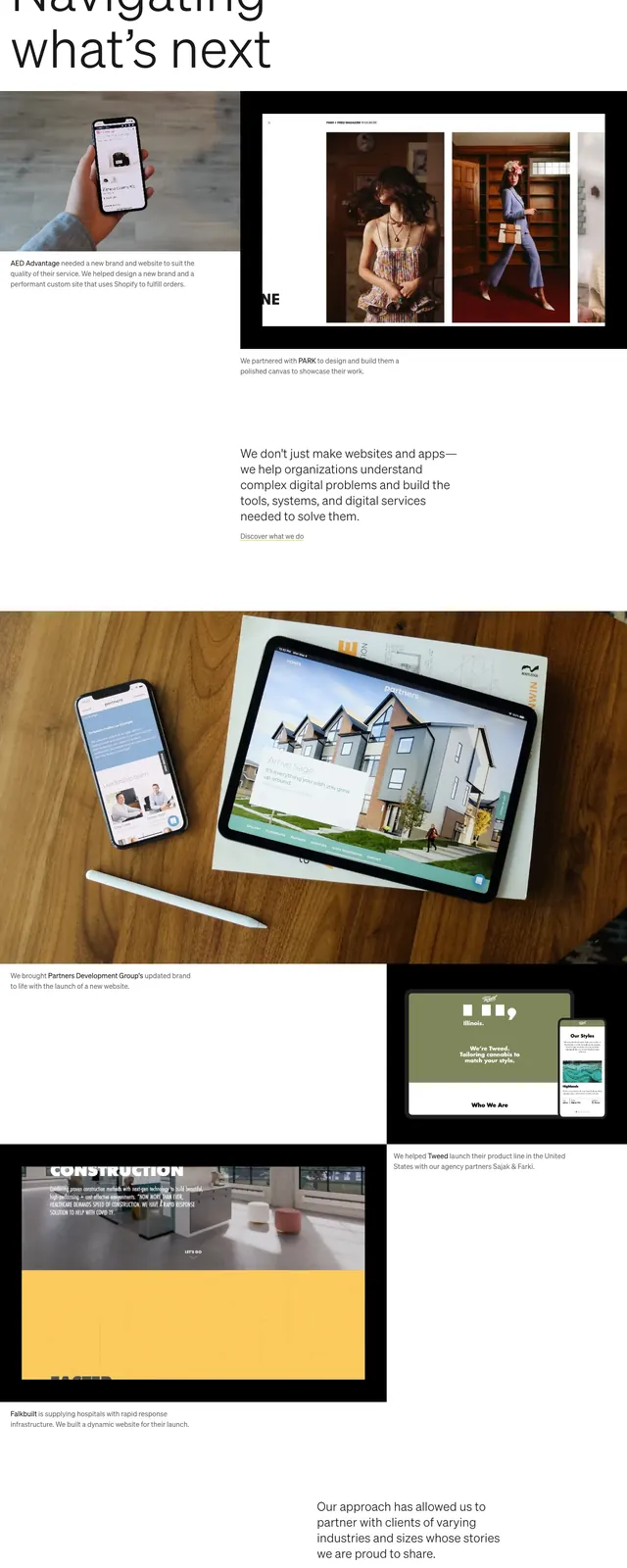 Builtbyfield editorial agency homepage, editorial, minimal, light