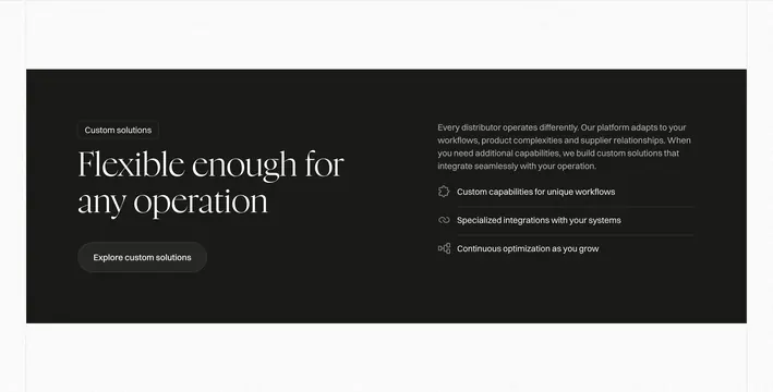 Burnt custom solutions feature, minimal, dark-mode, dark