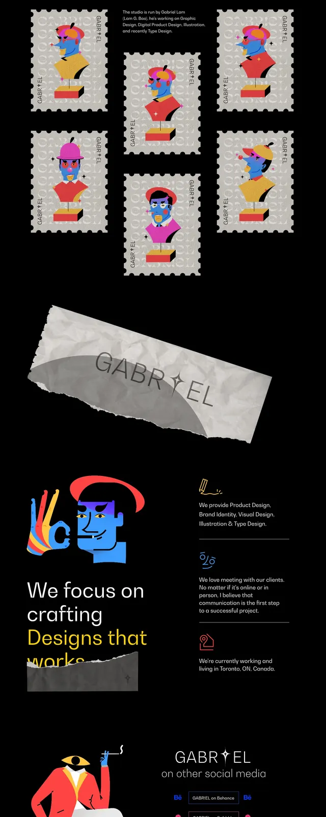 Bygabriel dark portfolio hero, dark-mode, editorial, dark