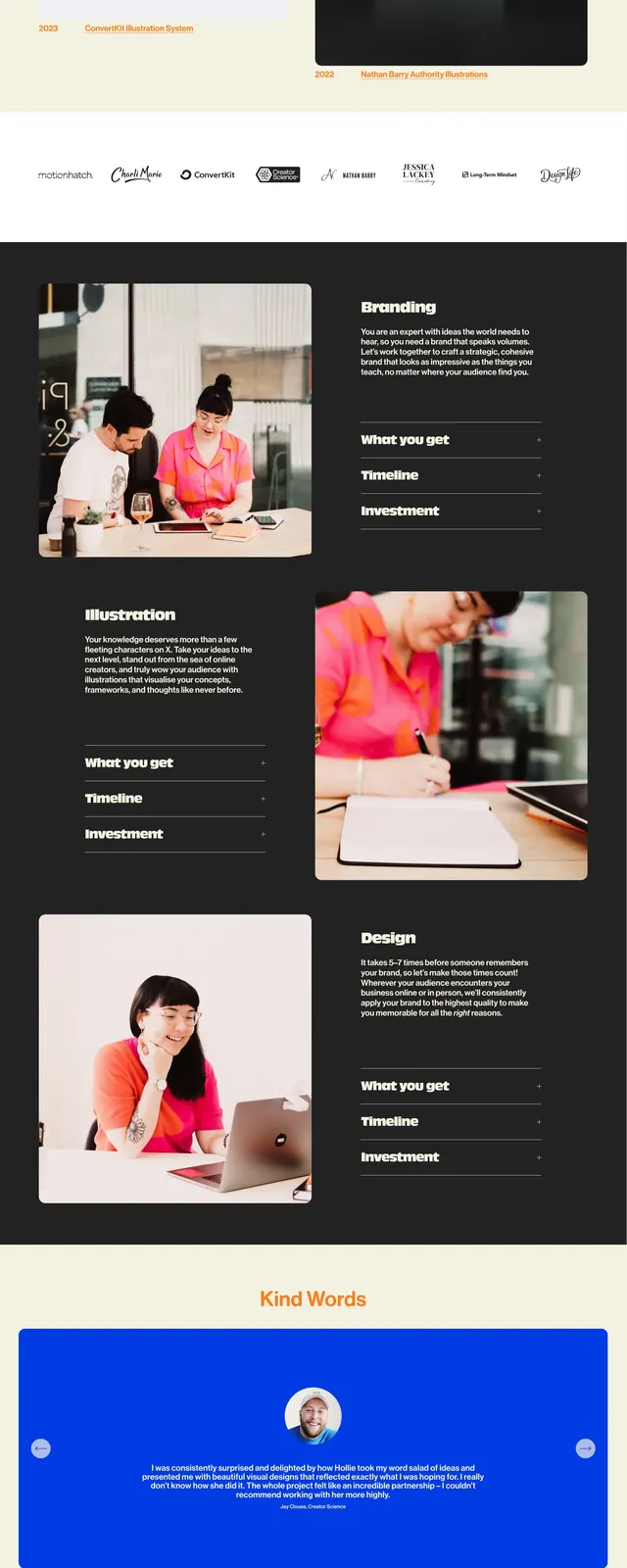 Bold Creator Portfolio, editorial, playful, warm