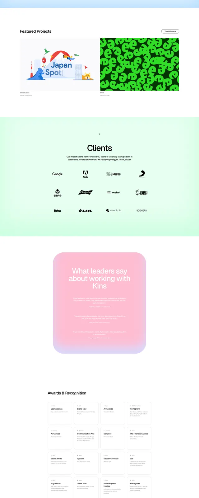 Bold White Agency Landing Page, minimal, editorial, light